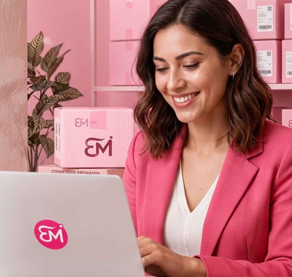 Empreendedora usando a plataforma Elas Mandam Envios